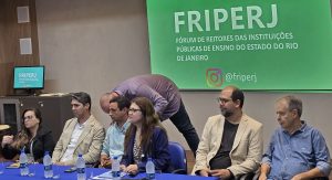 Mesa de abertura do evento do Friperj e CIDENNF dia 26/05/25, na UENF