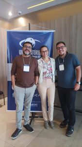 Humberto Meza (esquerda), Érica Tavares e Guilherme Pereira: Núcleo Norte Fluminense presente ao Seminário Nacional do INCT Observatório das Metrópoles, realizado de 28 a 31/07/25, no Rio de Janeiro.