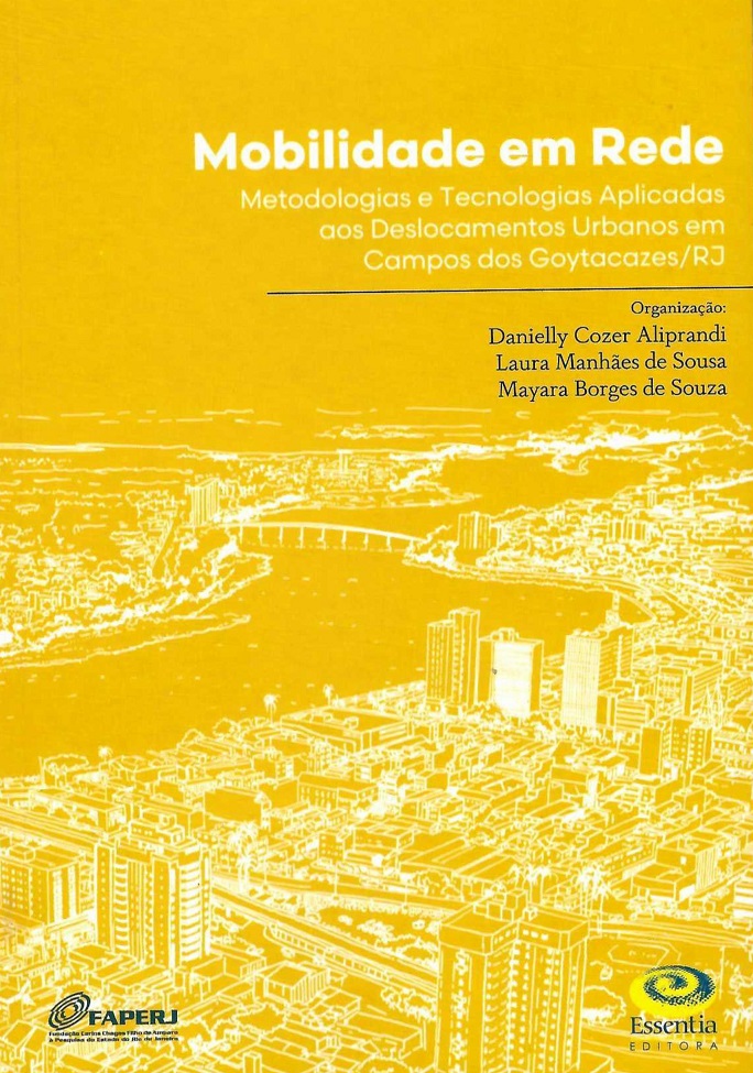 Capa do livro "Mobilidade em rede: metodologias e tecnologias aplicadas aos deslocamentos urbanos em Campos dos Goytacazes/RJ"